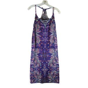 ATHLETA Mini Dress Multicolor Halter Back Strappy Adjustable Stretch Size M